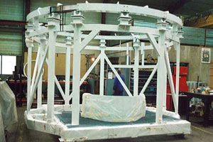 pinette revolving assembly frame for cylindrical structure of civil launchers