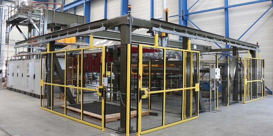 thermoforming line for composite parts production in automotive industry pinette pei